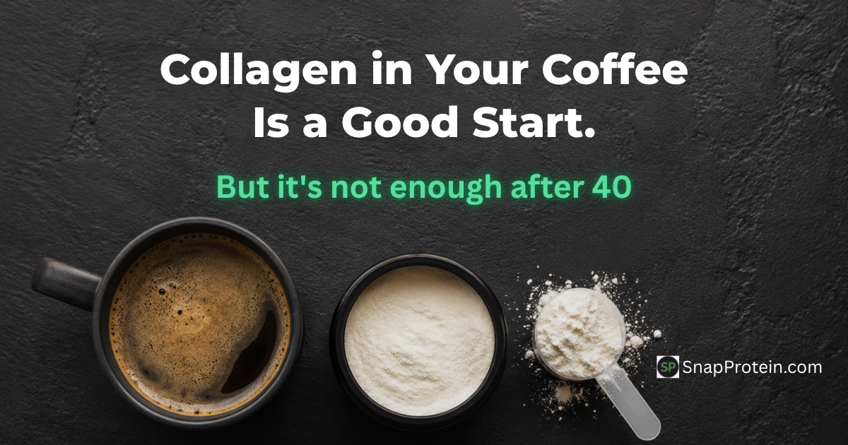Collagen coffee and whey protein for men over 40